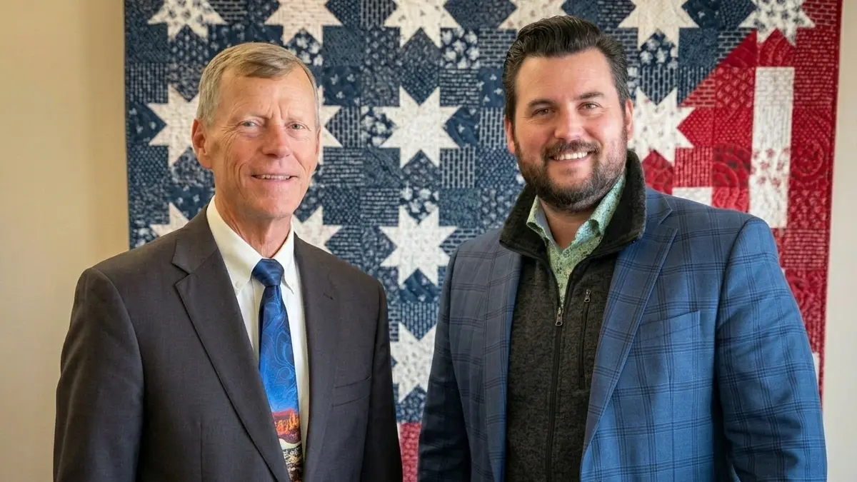 Bradley Slagh after receiving the Michigan Chamber of Commerce's Champion of Free Enterprise Award